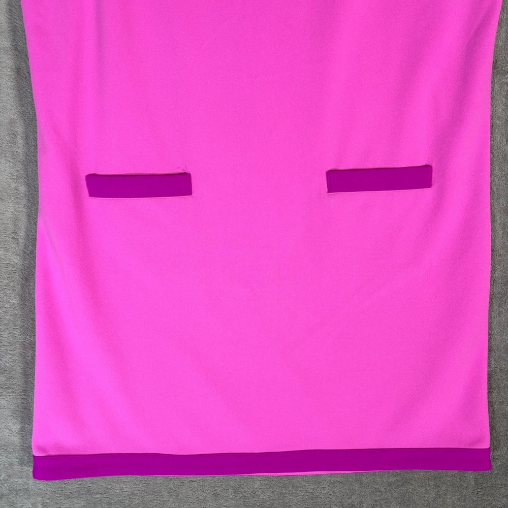 Trina Turk Pink Purple Colorblock Shift Dress Sleeveless Square Neck XL Mod - Picture 6 of 12
